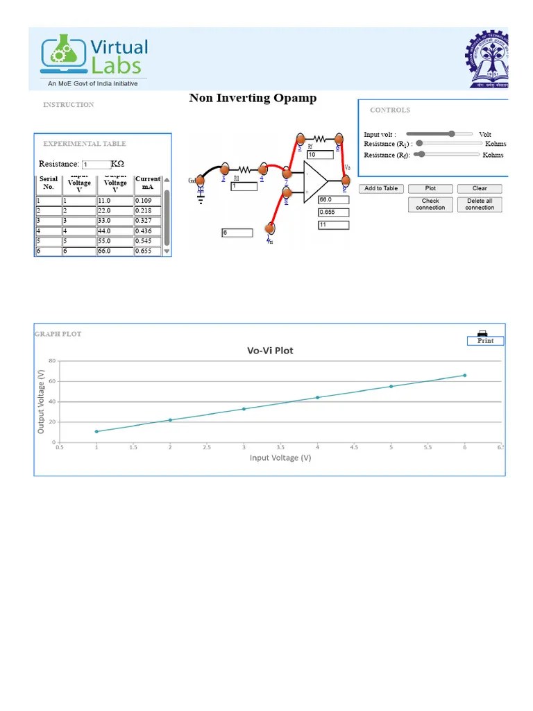 Non Inverting Operational Amplifier | PDF