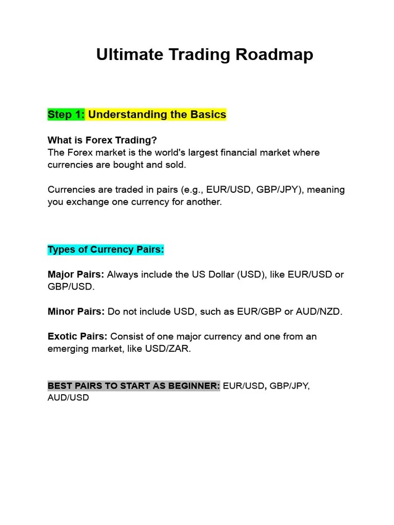 Ultimate Trading Roadmap Pdf Investing Market Economics