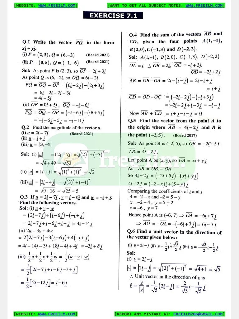 12th Maths Chap7 Ex 7 1 Pdf