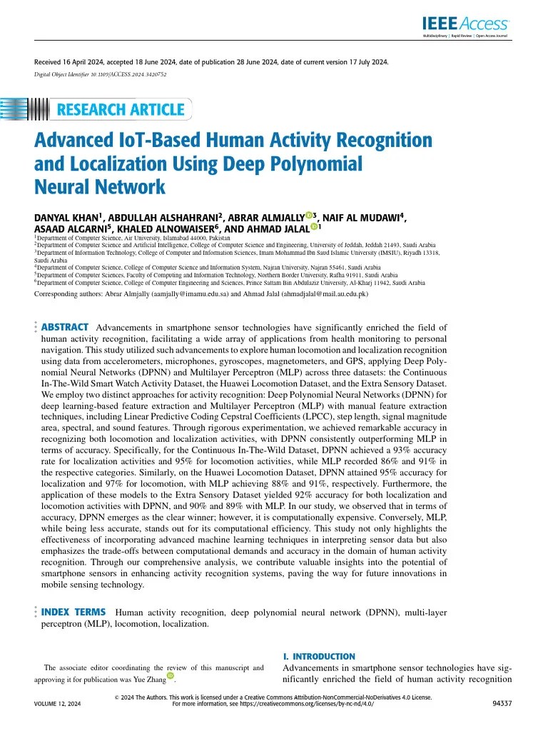 Advanced IoT-Based Human Activity Recognition And Localization Using ...