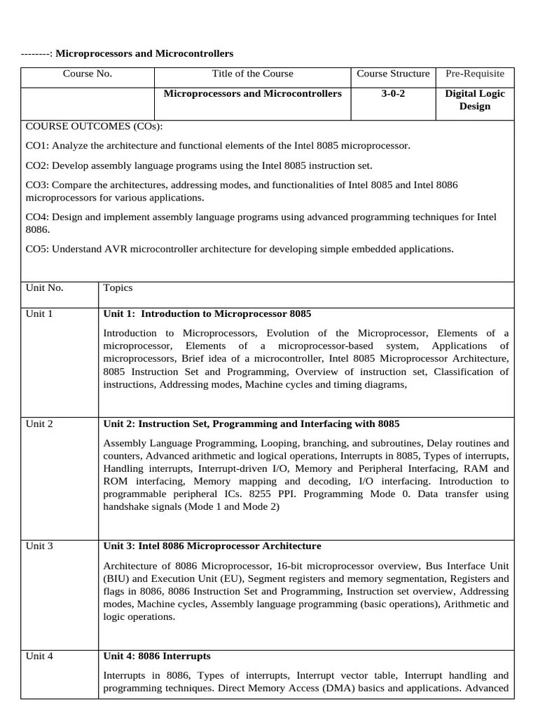 Microprocessor And Microcontroller - Final - 1 | PDF | Central Processing Unit | Microcontroller