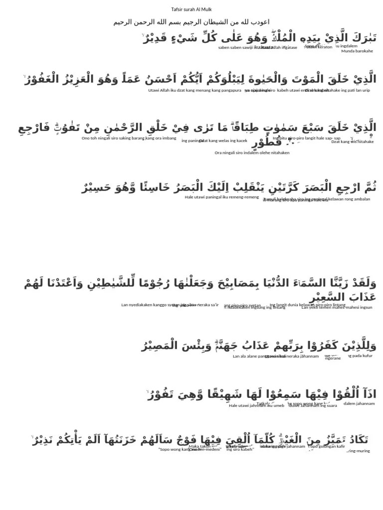 Tafsir Surah Al Mulk | PDF