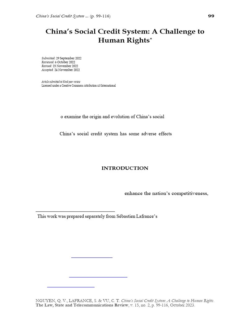 Chinas Social Credit Systemchinas Social Credit Pdf Privacy Right