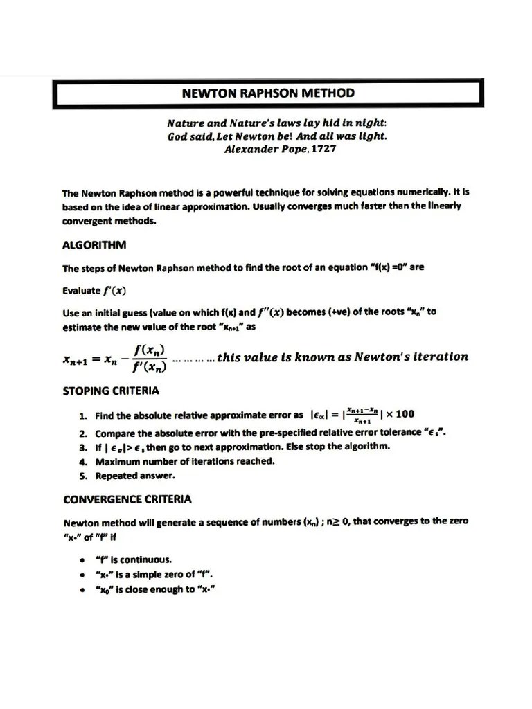 Newton Raphson Method | PDF