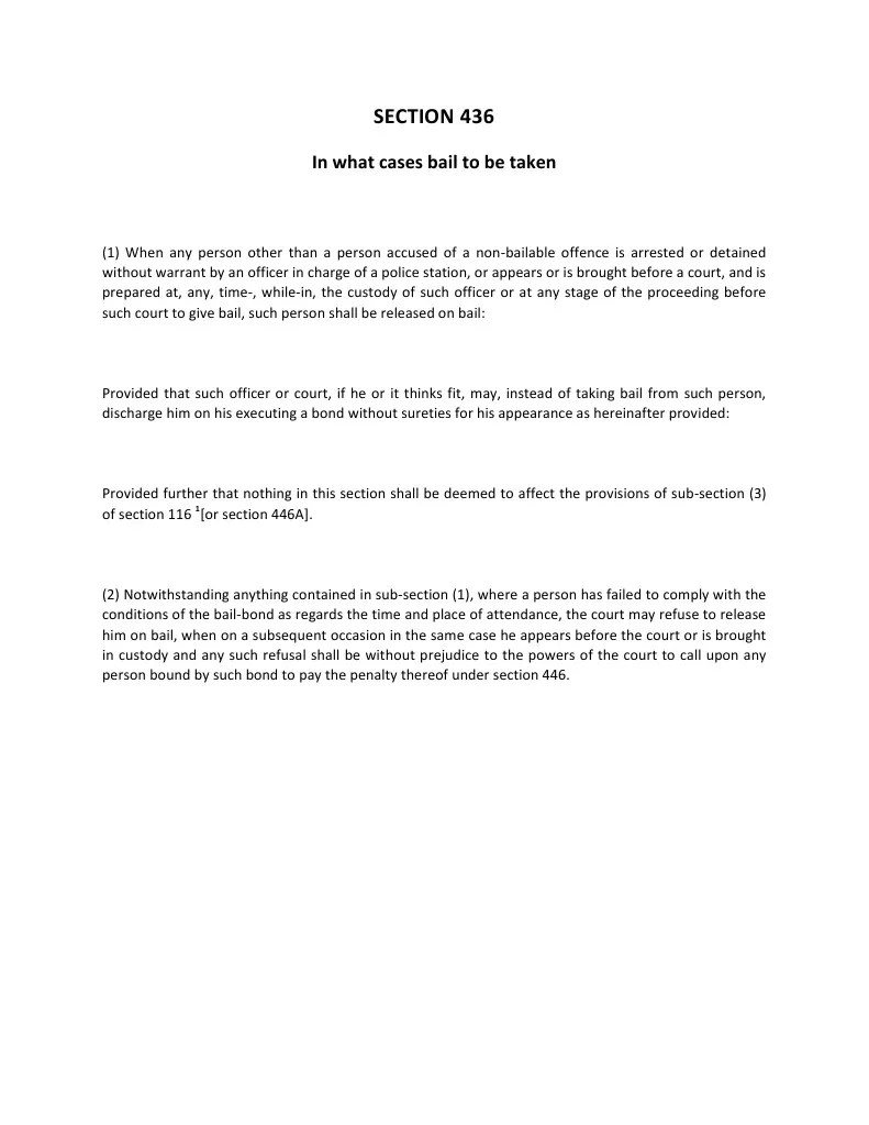 Guidelines For Granting Bail In Bailable And Non-Bailable Offences As Per Sections 436-437 Of ...