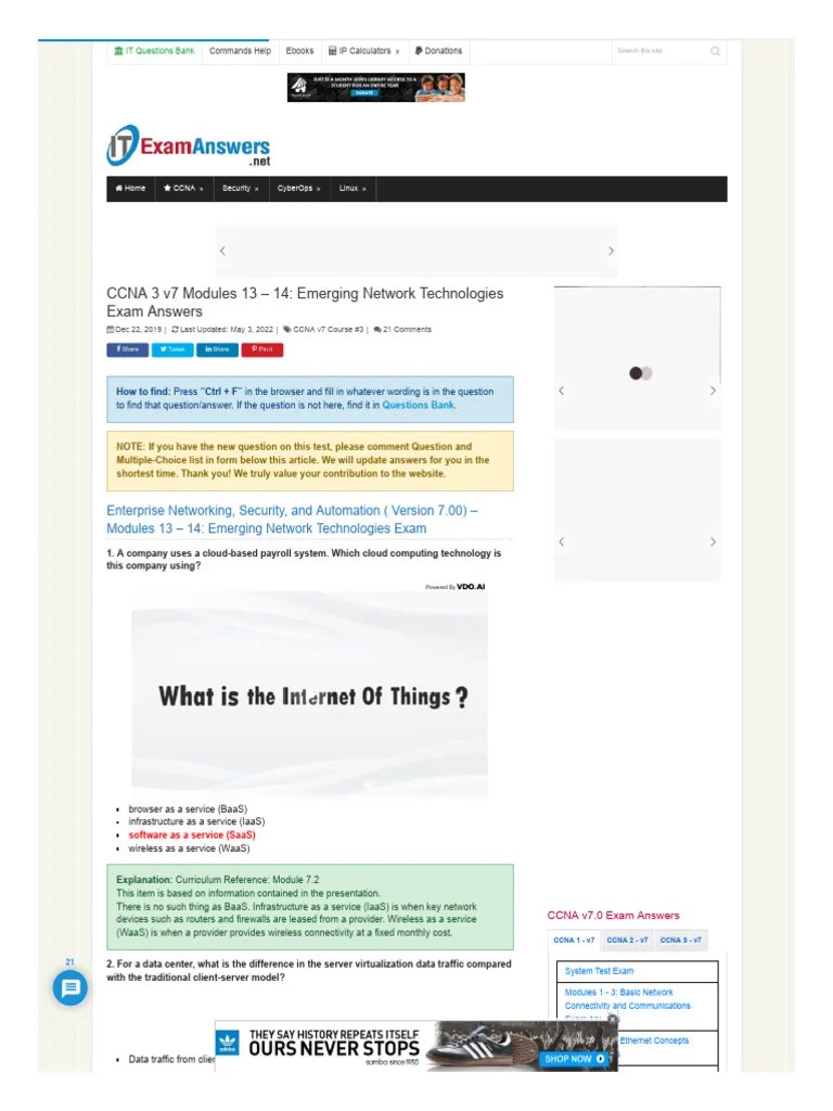 Itexamanswers Net Ccna 3 V7 Modules 13 14 Emerging Network Technologies ...