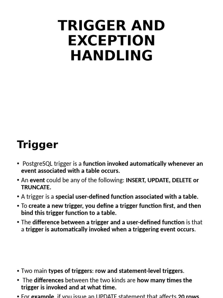 Trigger And Exception Handling | PDF | Software Development ...