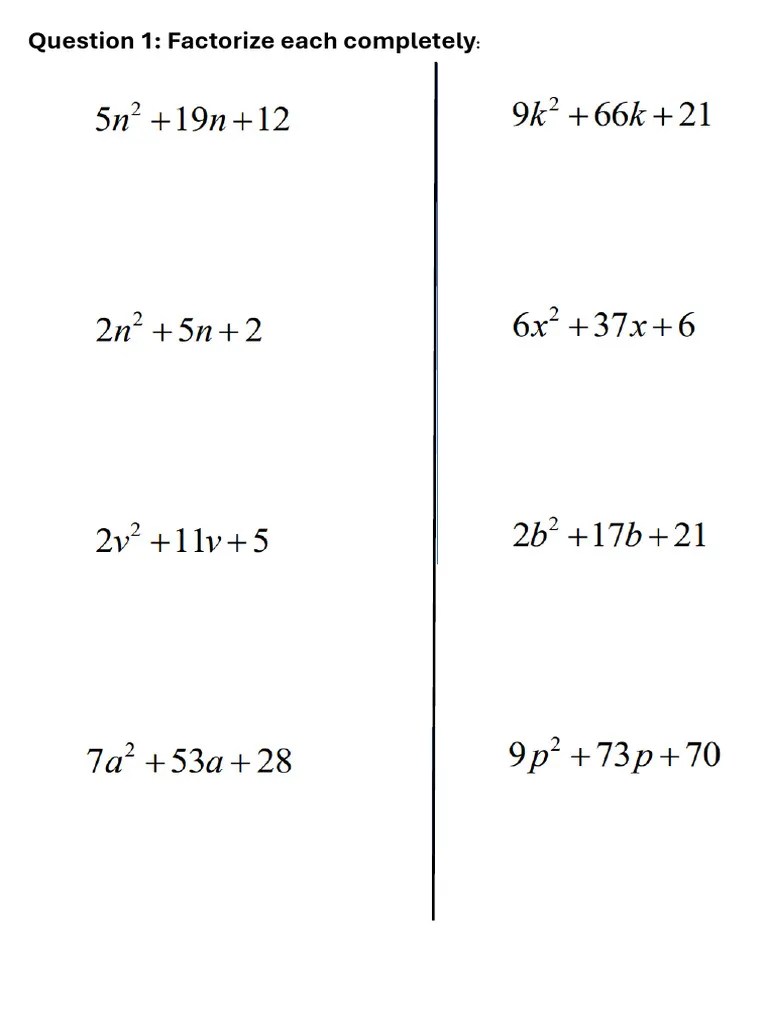 Factorization Questions | PDF