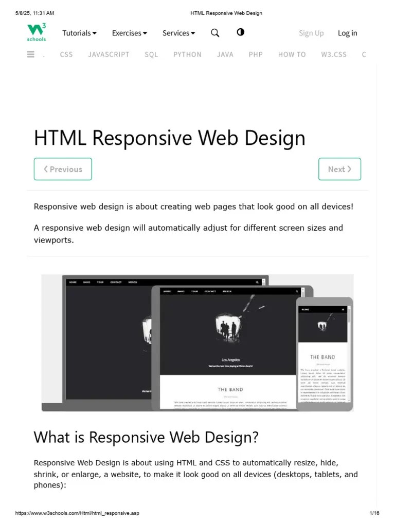 HTML Responsive Web Design | PDF | Web Design | Responsive Web Design