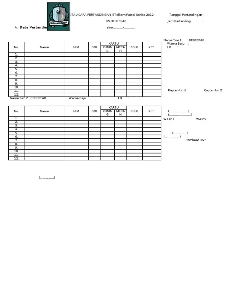 Berita Acara Pertandingan Contoh surat undangan pertandingan futsal antar sekolah pertandingan persahabatan futsal antar sd di kecamatan pancoran mas pada tanggal 12 oktober 2019 diadakan pertandingan persahabatan sparing antar sd di kecamatan pancoran mas depok.