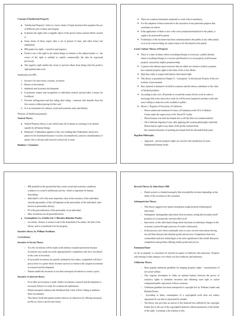 Concept Of Intellectual Property Introduction | PDF | Intellectual ...