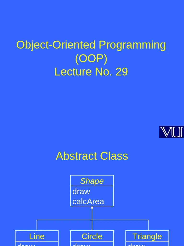 Object Oriented Programming (OOP) - CS304 Power Point Slides Lecture 29 ...