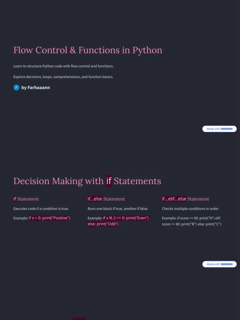 Flow Control And Functions In Python | PDF
