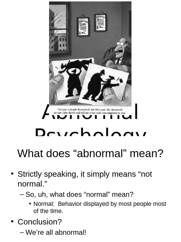 Abnormal Psychology Intro | PDF