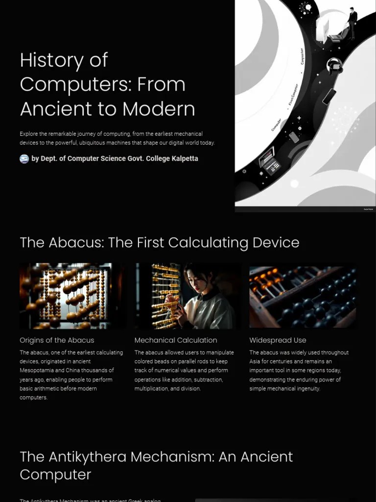 History Of Computers From Ancient To Modern | PDF | Artificial ...