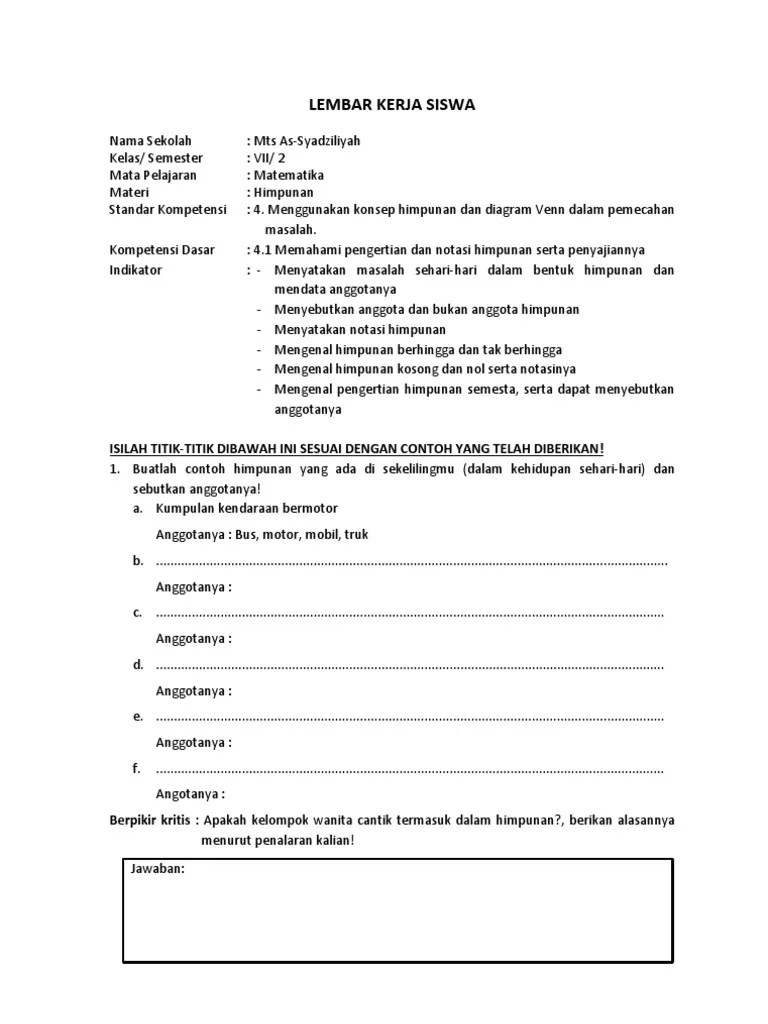 Adalah contoh pemangkatan suku dua. Lembar Kerja Siswa Pdf