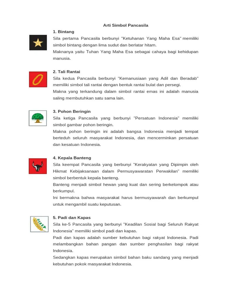 Arti Simbol Pancasila | PDF