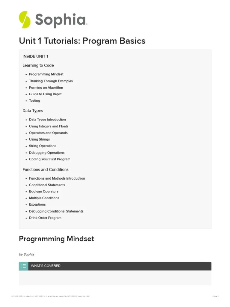 Unit-1-tutorials-program-basics | PDF | Computer Program | Programming
