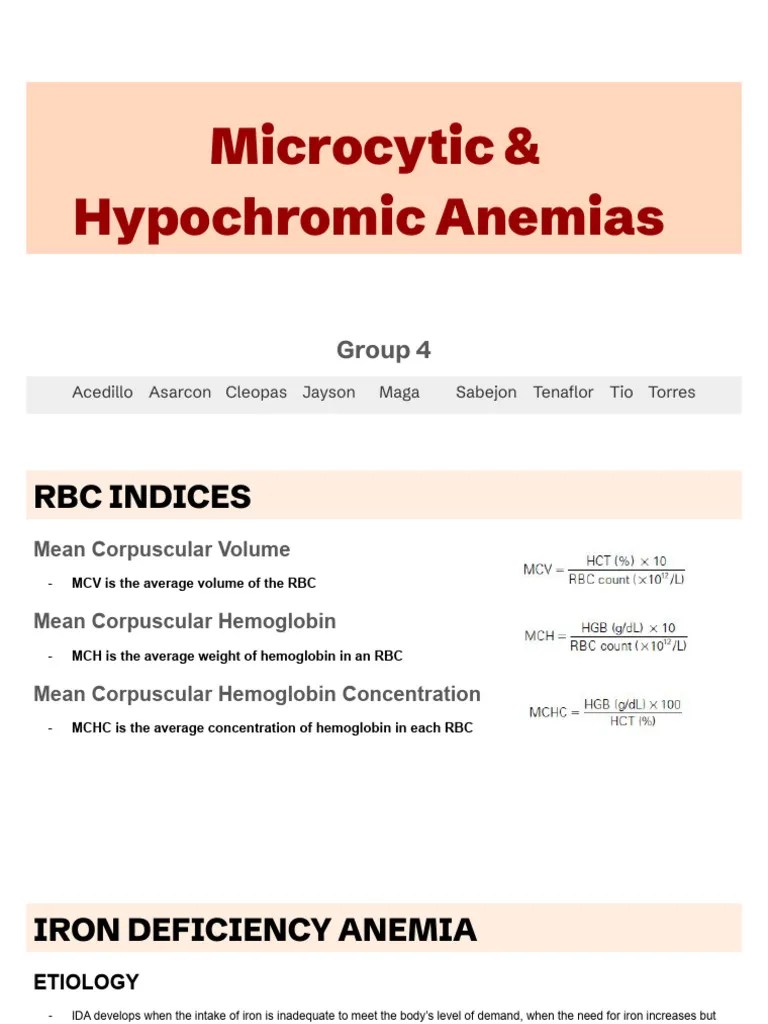 Microcytic-Hypochromic-Anemias-Group-4 | PDF | Anemia | Inflammation