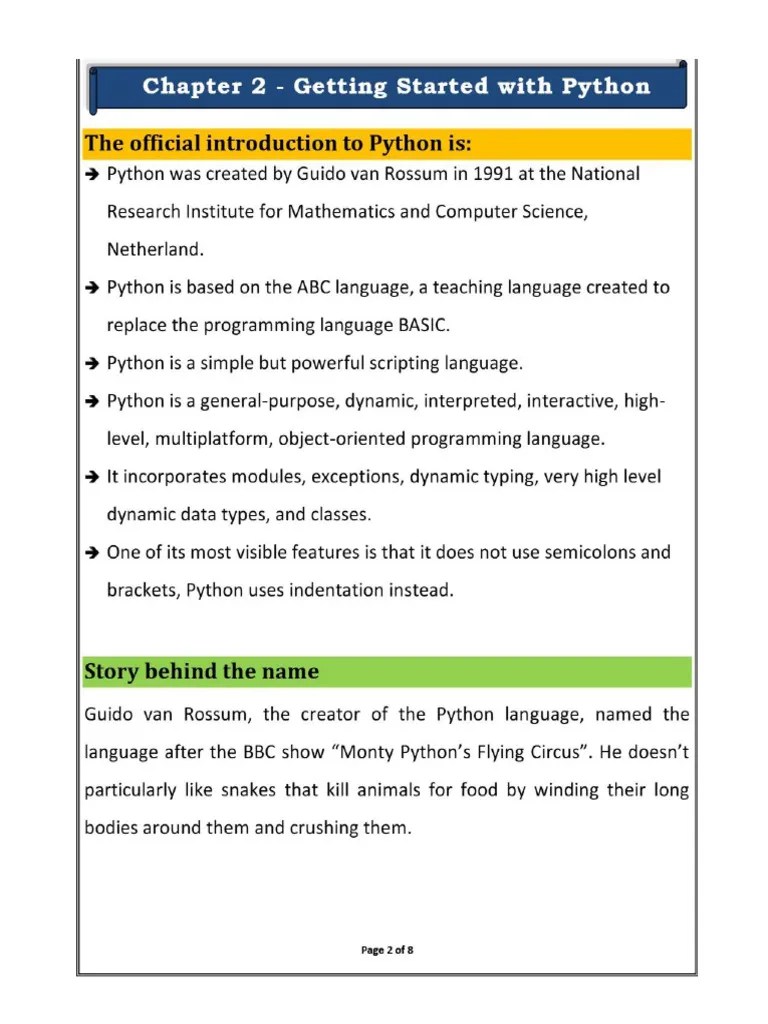 Chapter 2 - Getting Started With Python | PDF