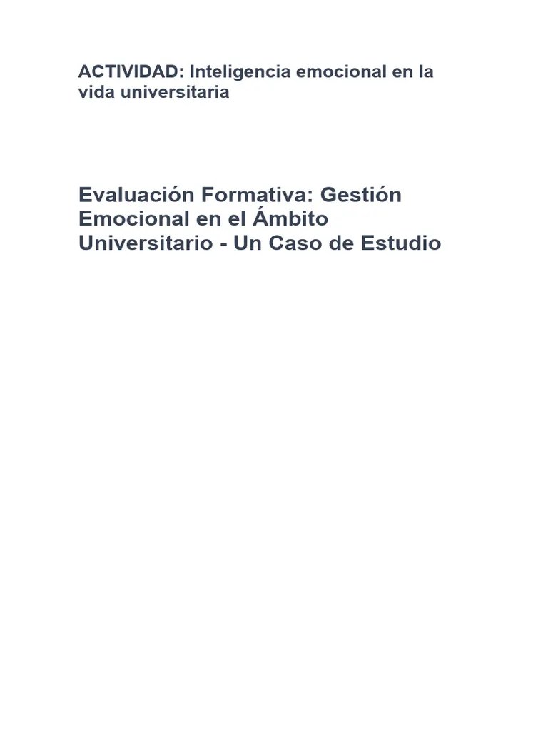 ACTIVIDAD INTELIGENCIA EMOCIONAL | PDF | Las Emociones | Inteligencia