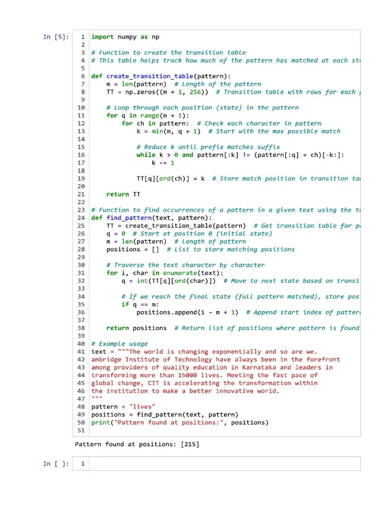 Finite Automata (String Matching) | PDF