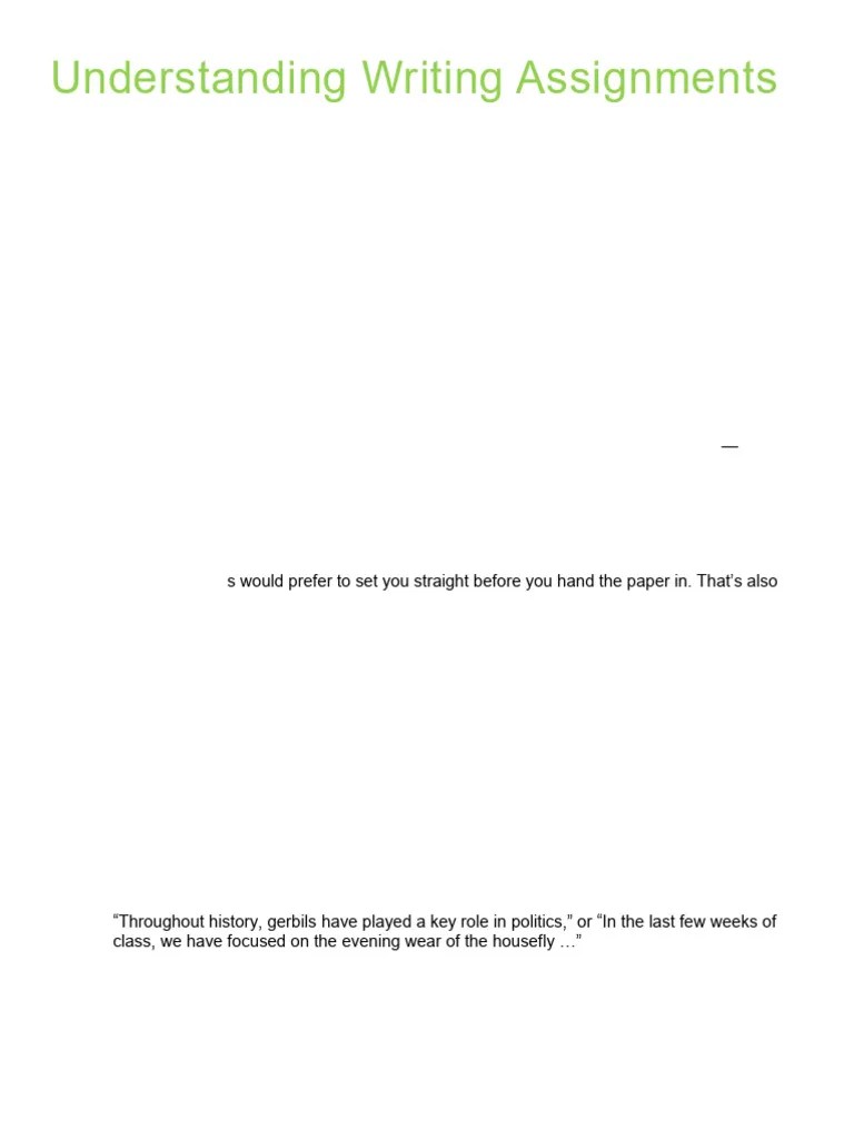 Understanding Writing Assignments | PDF | Reason | Teachers