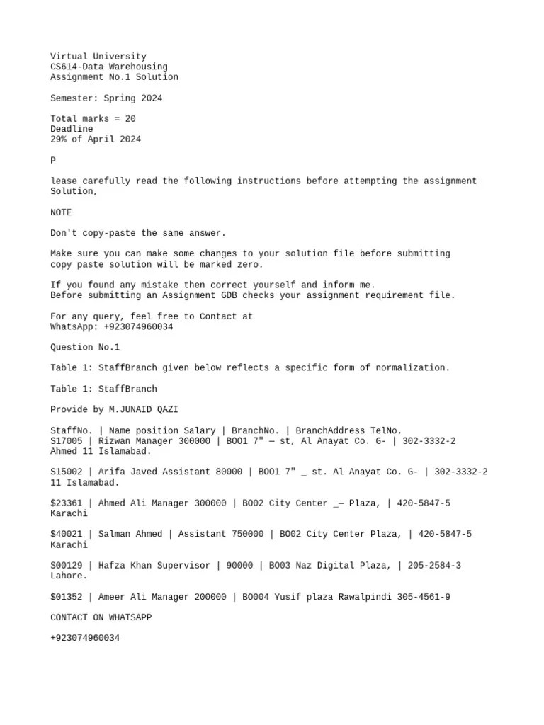 CS614-Assignment 1 Solution Spring 2024 By M.junaid Qazi | PDF | Byte | Computing