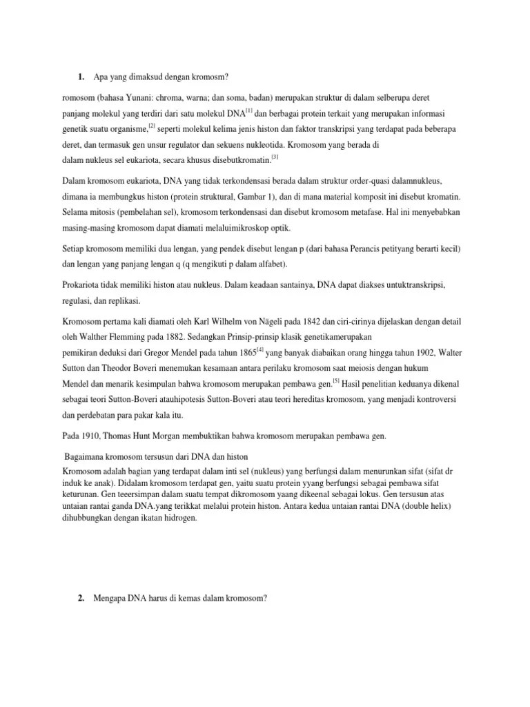 Apa Yang Dimaksud Dengan Kromosm | PDF