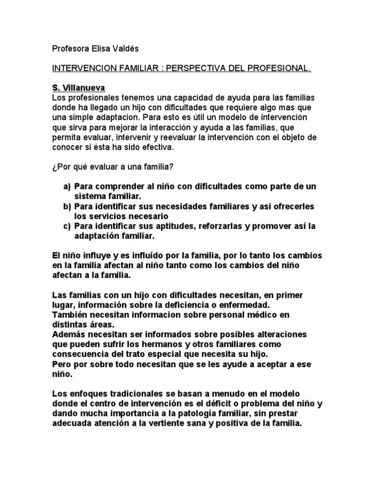 Intervencion Familiar | PDF | Evaluación | Conceptos Psicologicos