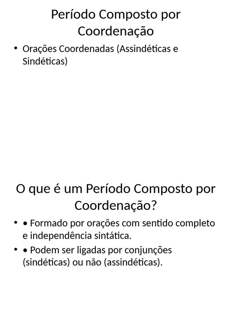 Periodo Composto Por Coordenacao | PDF