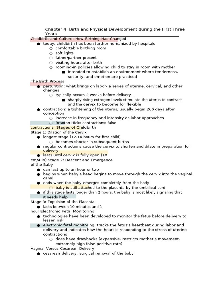 Chapter 4 Notes Textbook Experience Human Devlopment Papalia Martorell - Compress | PDF ...
