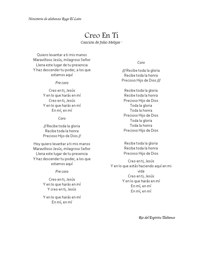 Creo En Ti De Julio Melgar | PDF