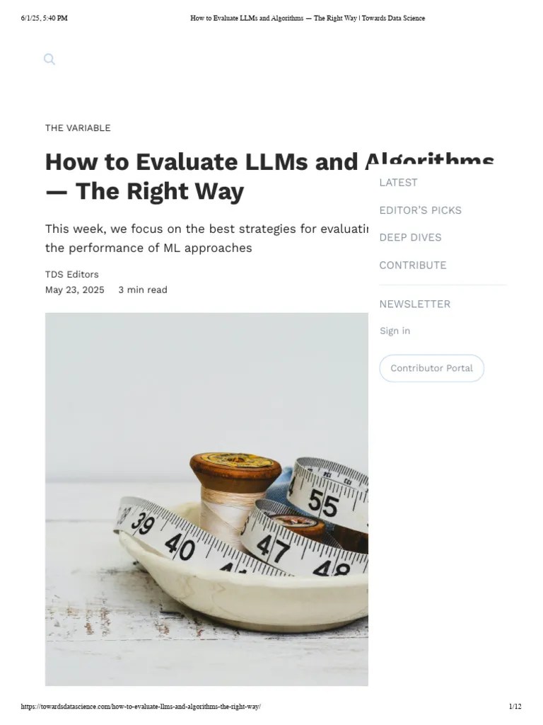 How To Evaluate LLMs And Algorithms - The Right Way - Towards Data ...
