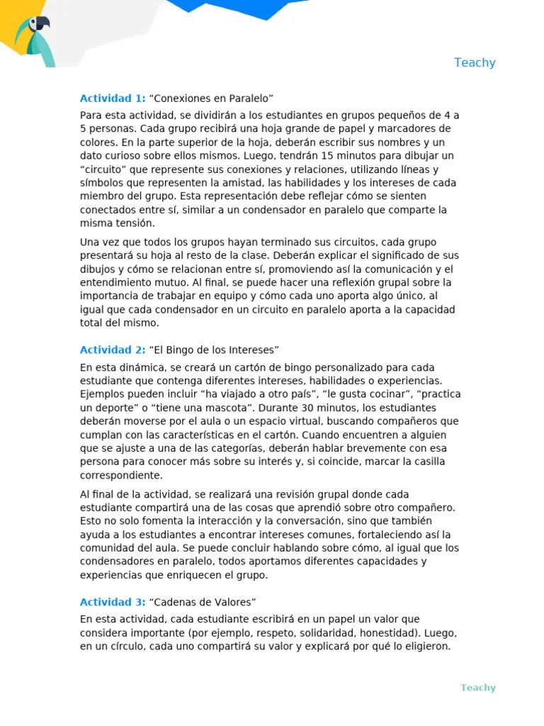 Dinámicas Para El Aula - 1-6-2025 | PDF