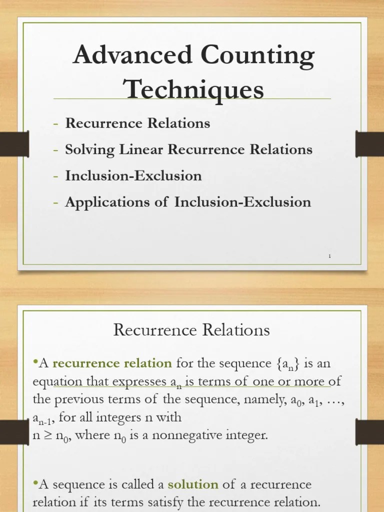 Advanced Counting Techniques | PDF | Recurrence Relation | Sequence