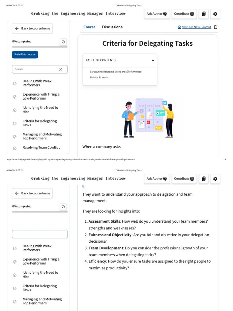Criteria For Delegating Tasks | PDF | Cognition | Social Psychology
