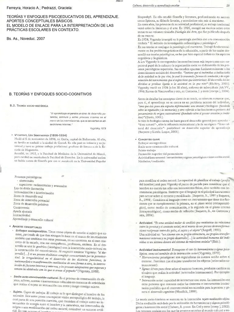 Ferreyra, Horacio Pedrazzi, Graciela. Teorías Y Enfoques Psicoeducativos Del Aprendizaje ...
