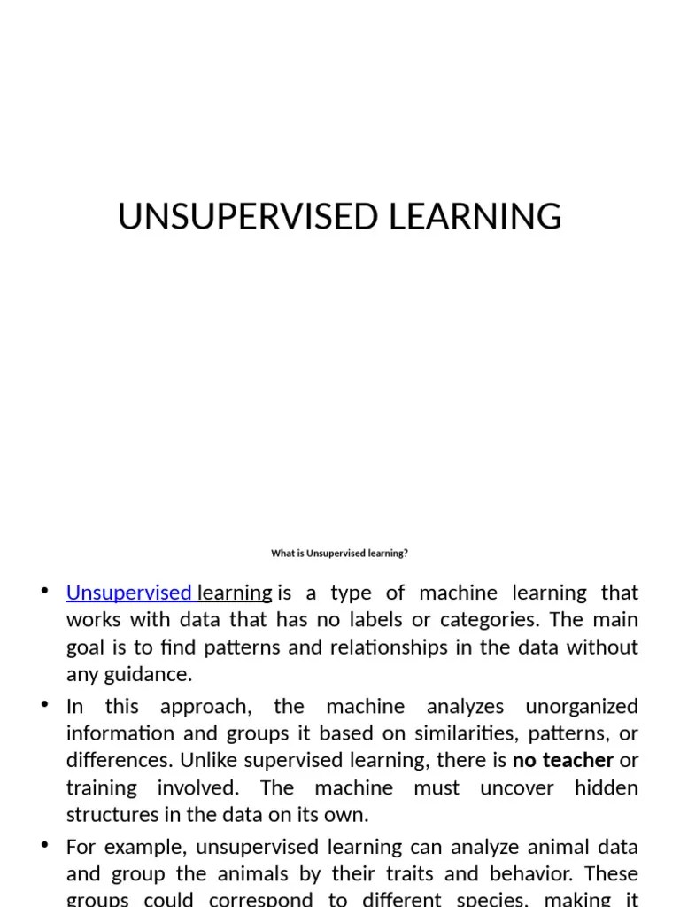 Unsupervised Learning | PDF | Cluster Analysis | Machine Learning