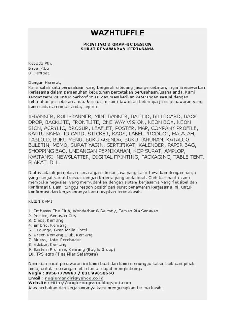 Bank mandiri, bri dan bca. Contoh Surat Penawaran Hotel - Download Contoh Surat Penting