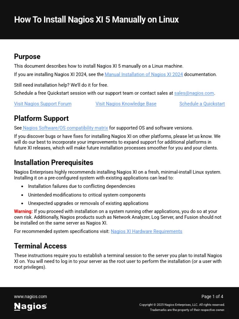 Installing Nagios XI Manually On Linux | PDF | Software | Operating System