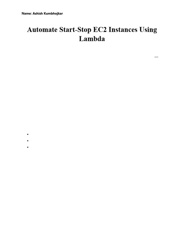Automate Start-Stop EC2 Instances Using Lambda | PDF | Computing ...