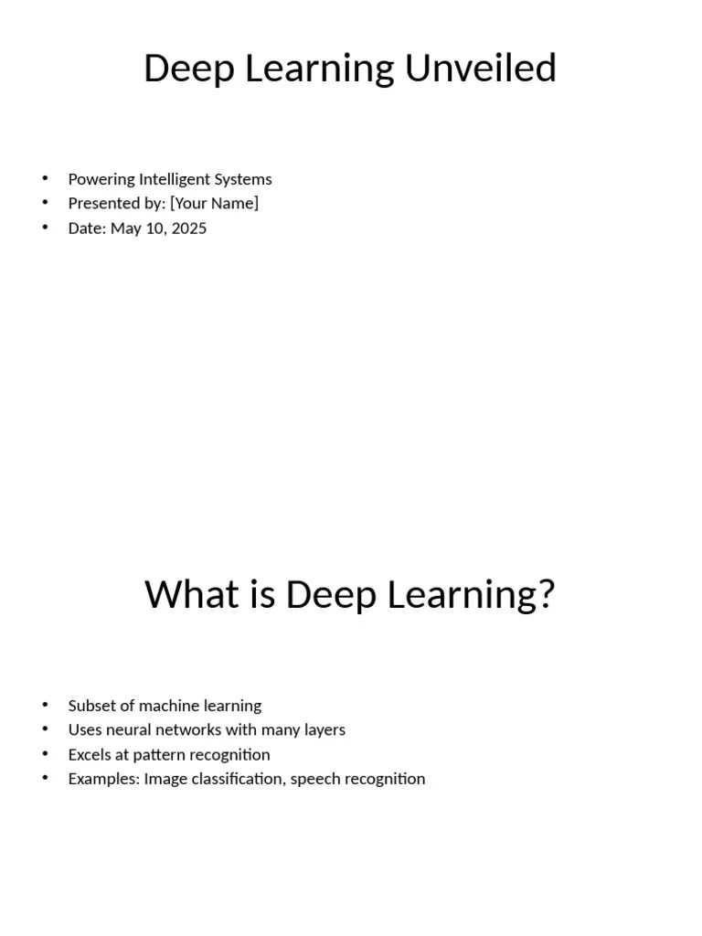 Deep Learning Presentation Pdf