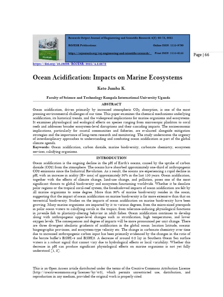 Ocean Acidification: Impacts On Marine Ecosystems (WWW - Kiu.ac - Ug ...