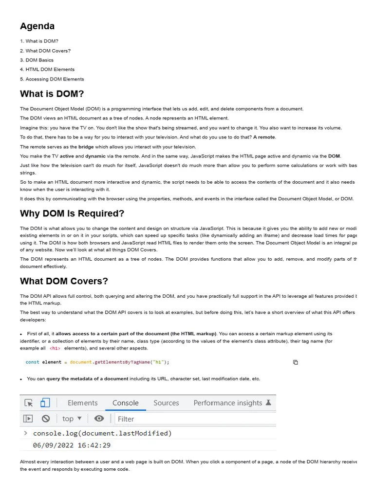 01 - Document Object Model | PDF | Document Object Model | Html Element