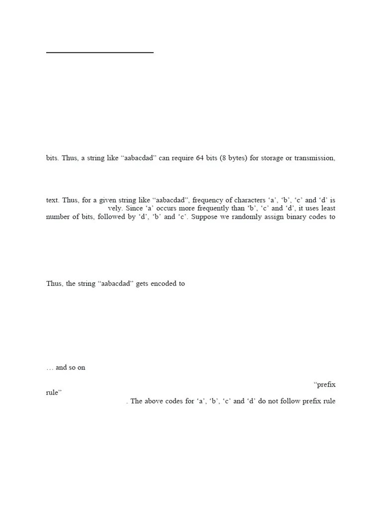 Huffman Coding Algorithm | PDF | Data Compression | Code