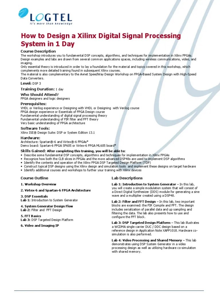 How To Design A Xilinx Digital Signal Processing System 13 1 | PDF ...