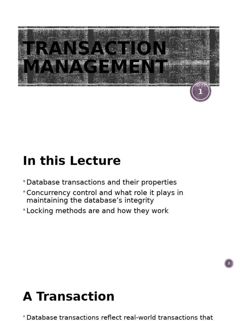 Transaction Management And Concurrency Control | PDF | Database ...