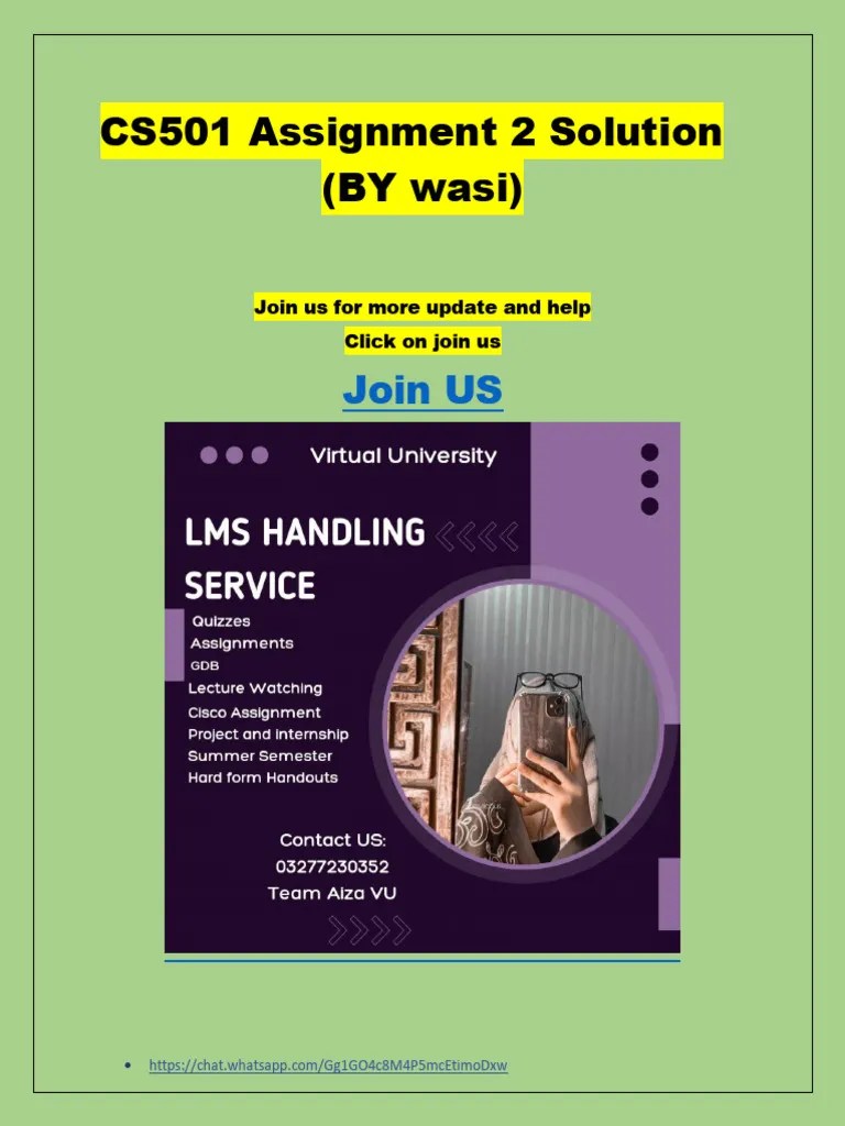 CS501 Assignment 2 Solution (By Wasi) | PDF