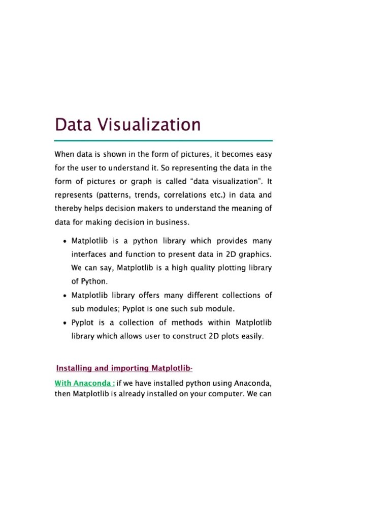 Data Visualization Using Matplotlib | PDF